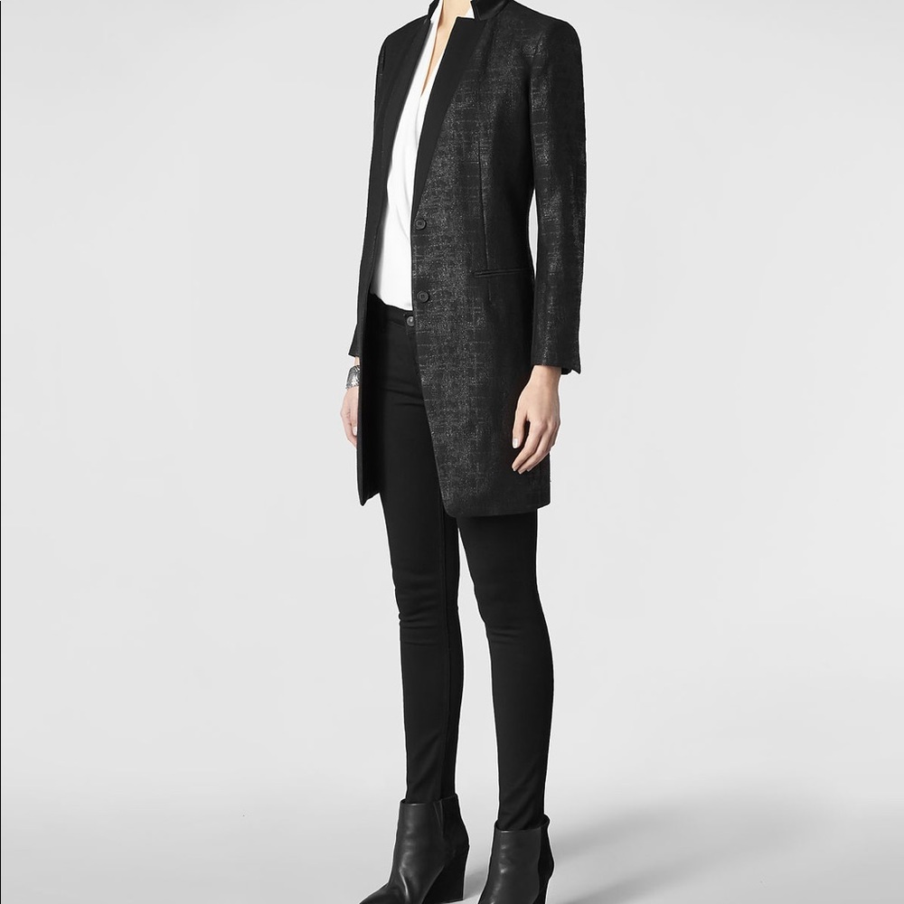 All Saints Beaton black blazer coat UK 10 US6